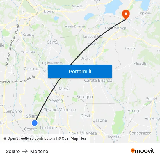 Solaro to Molteno map