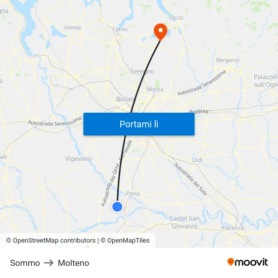 Sommo to Molteno map