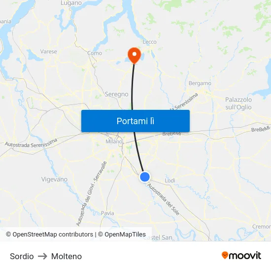 Sordio to Molteno map