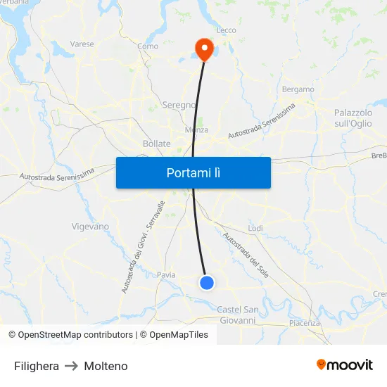 Filighera to Molteno map