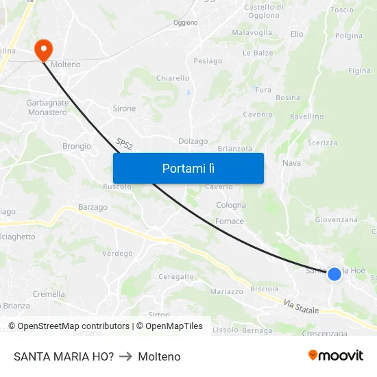 SANTA MARIA HO? to Molteno map