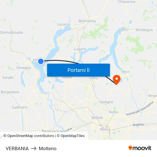 VERBANIA to Molteno map