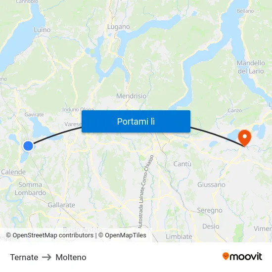 Ternate to Molteno map