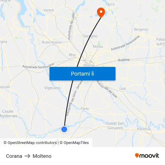 Corana to Molteno map