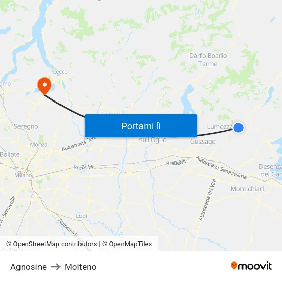 Agnosine to Molteno map