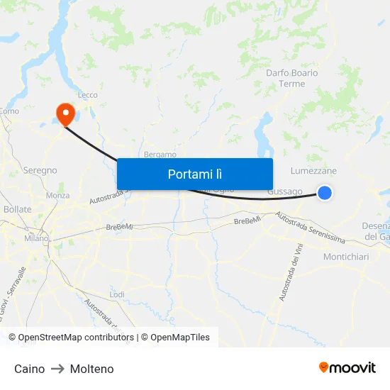 Caino to Molteno map