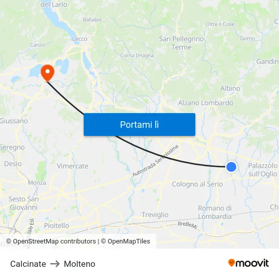 Calcinate to Molteno map