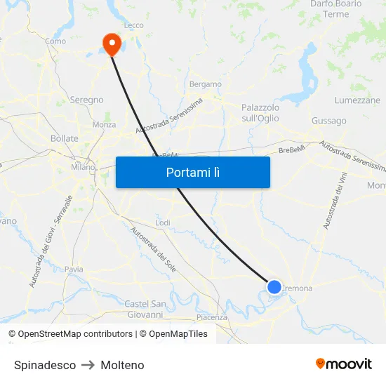 Spinadesco to Molteno map