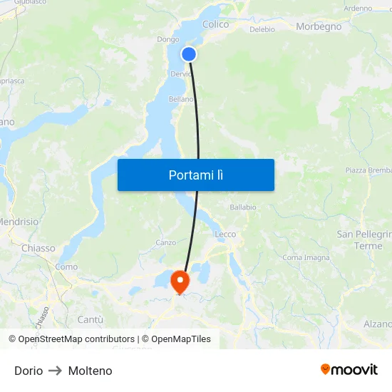 Dorio to Molteno map