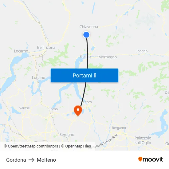 Gordona to Molteno map