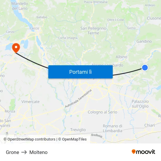 Grone to Molteno map
