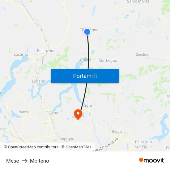 Mese to Molteno map