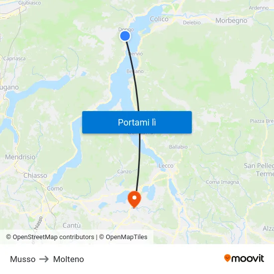 Musso to Molteno map