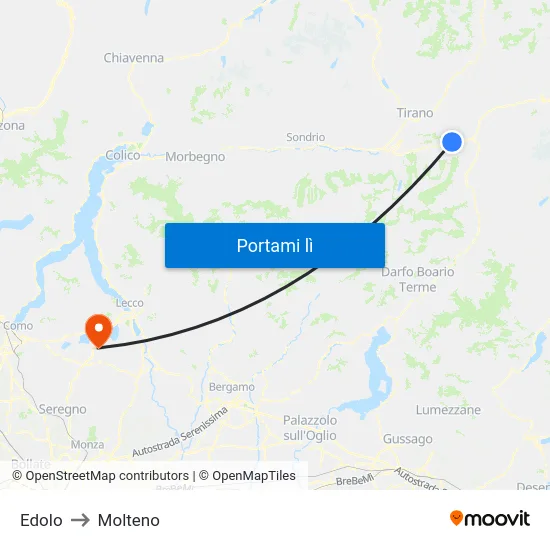 Edolo to Molteno map
