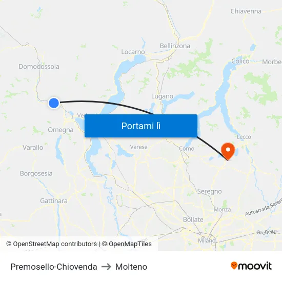 Premosello-Chiovenda to Molteno map
