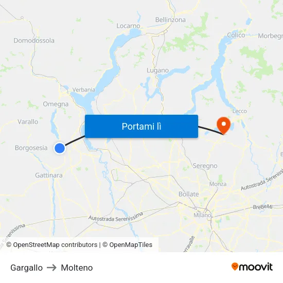 Gargallo to Molteno map