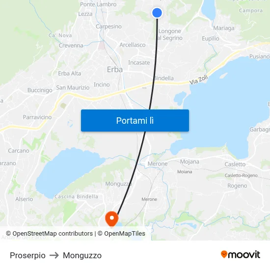 Proserpio to Monguzzo map