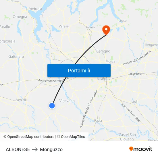 ALBONESE to Monguzzo map