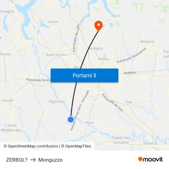 ZERBOL? to Monguzzo map