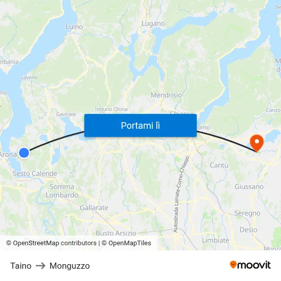 Taino to Monguzzo map