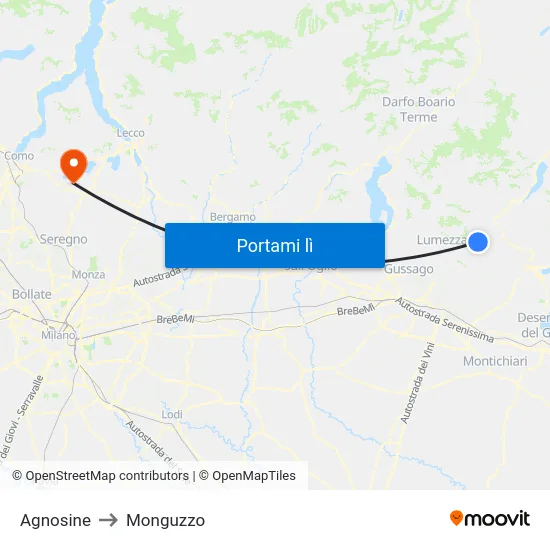 Agnosine to Monguzzo map