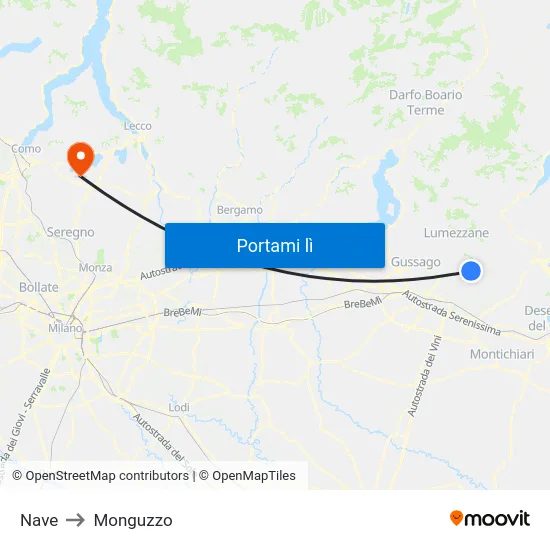 Nave to Monguzzo map