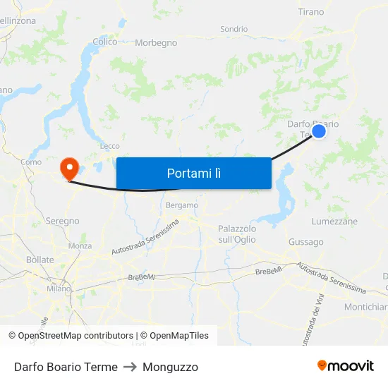 Darfo Boario Terme to Monguzzo map