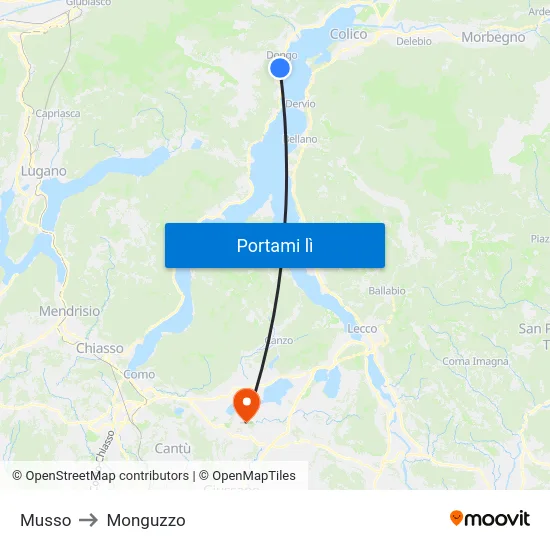 Musso to Monguzzo map