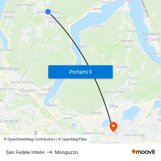 San Fedele Intelvi to Monguzzo map