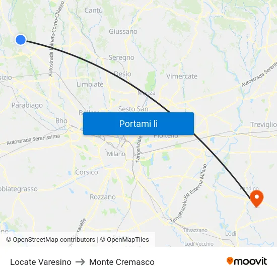 Locate Varesino to Monte Cremasco map