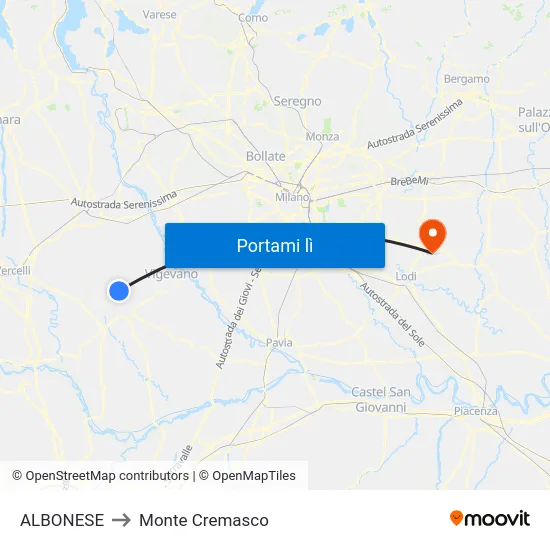 ALBONESE to Monte Cremasco map