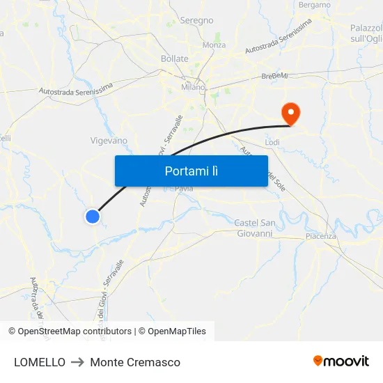 LOMELLO to Monte Cremasco map