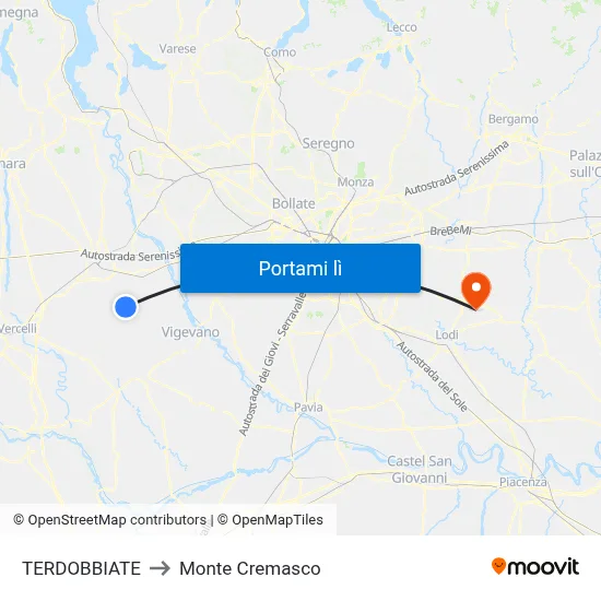 TERDOBBIATE to Monte Cremasco map