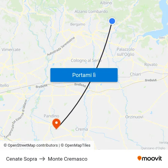 Cenate Sopra to Monte Cremasco map