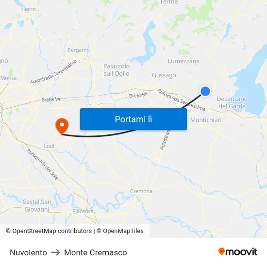 Nuvolento to Monte Cremasco map