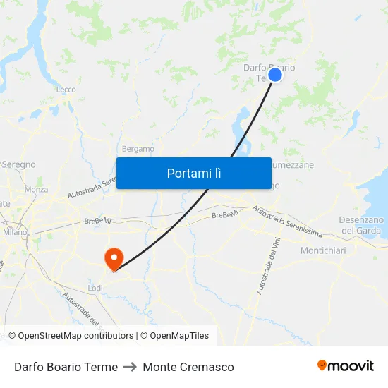 Darfo Boario Terme to Monte Cremasco map