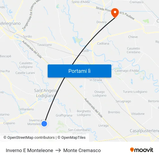 Inverno E Monteleone to Monte Cremasco map