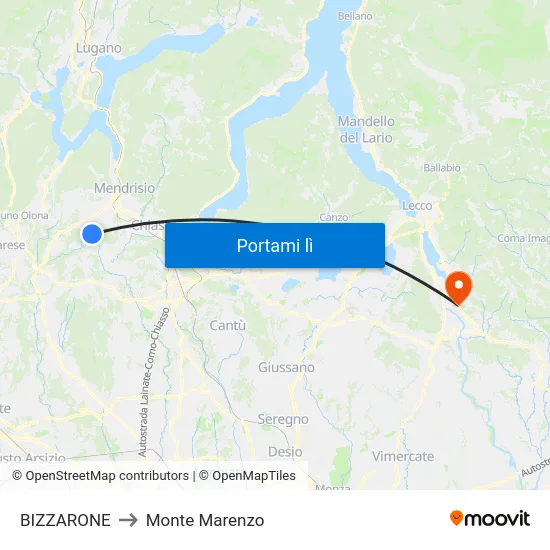 BIZZARONE to Monte Marenzo map
