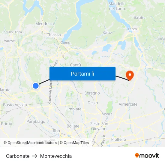 Carbonate to Montevecchia map
