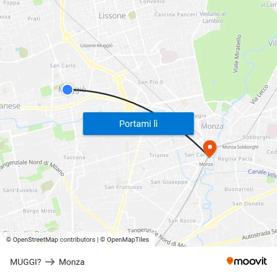 MUGGI? to Monza map
