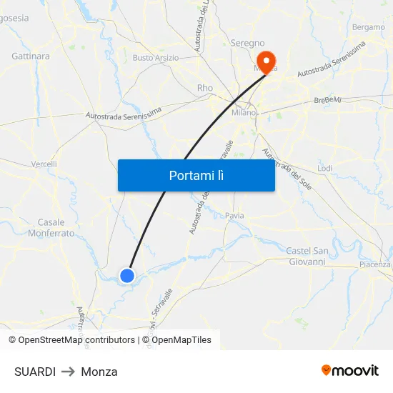 SUARDI to Monza map