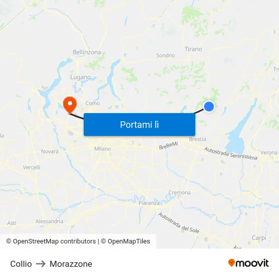 Collio to Morazzone map