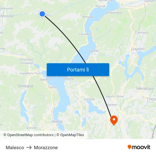 Malesco to Morazzone map