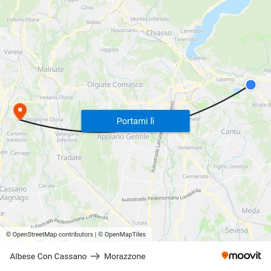Albese Con Cassano to Morazzone map
