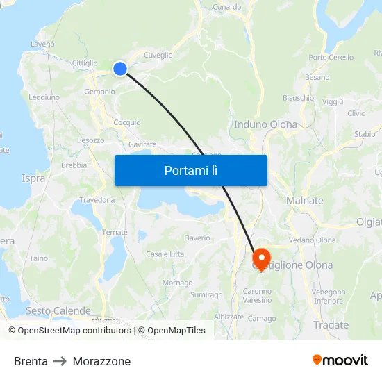 Brenta to Morazzone map