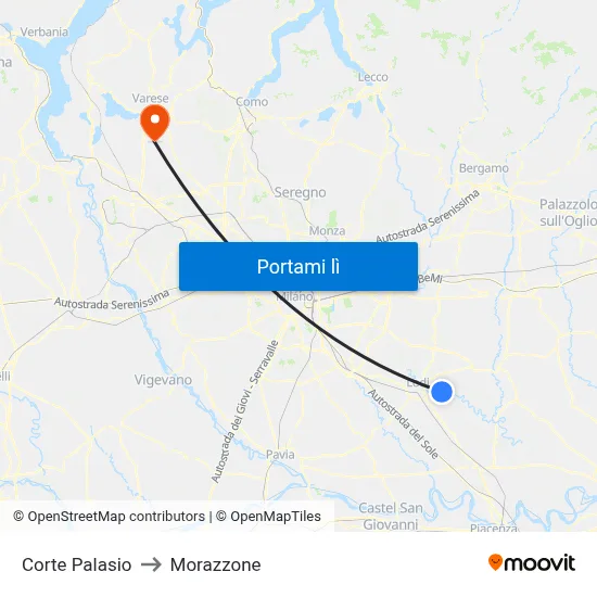 Corte Palasio to Morazzone map