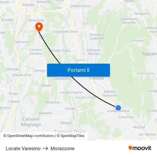 Locate Varesino to Morazzone map