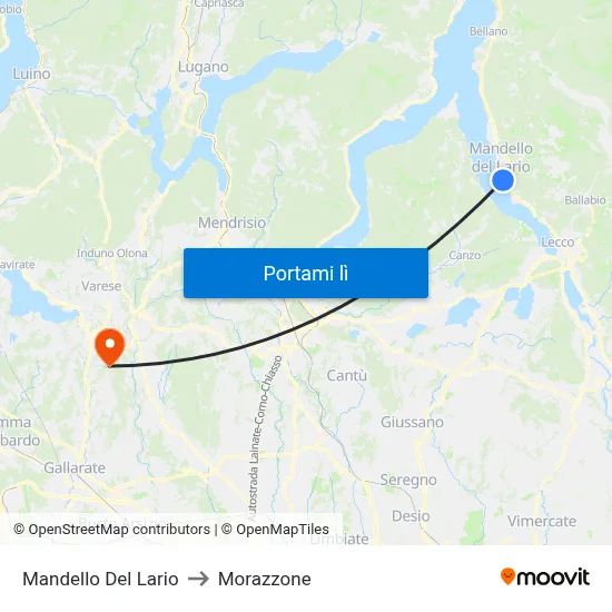 Mandello Del Lario to Morazzone map