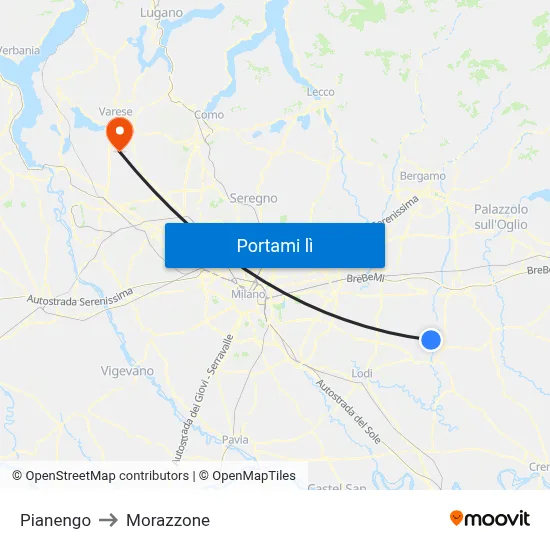 Pianengo to Morazzone map