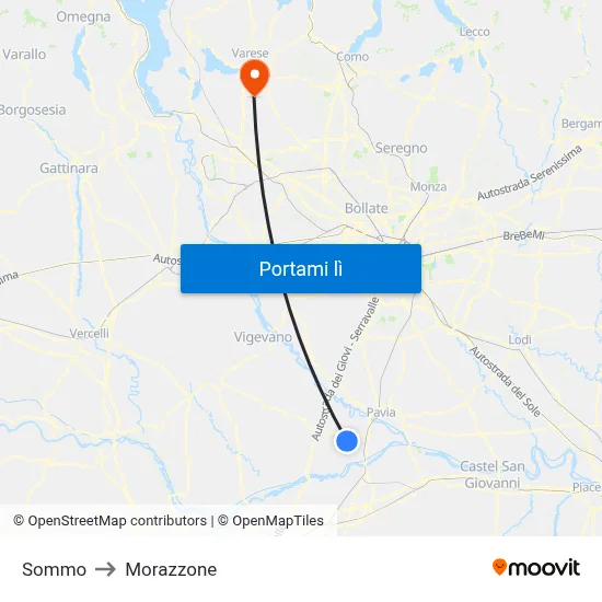 Sommo to Morazzone map